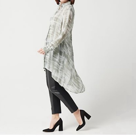 Lisa Rinna Collection Sheer Long Duster Tunic Top - Picture 11 of 11